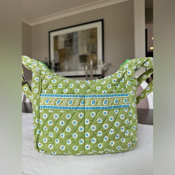 Vera Bradley Quilted Green Apple Floral Paisley Shoulder Bag Green White Blue - Picture 3 of 11